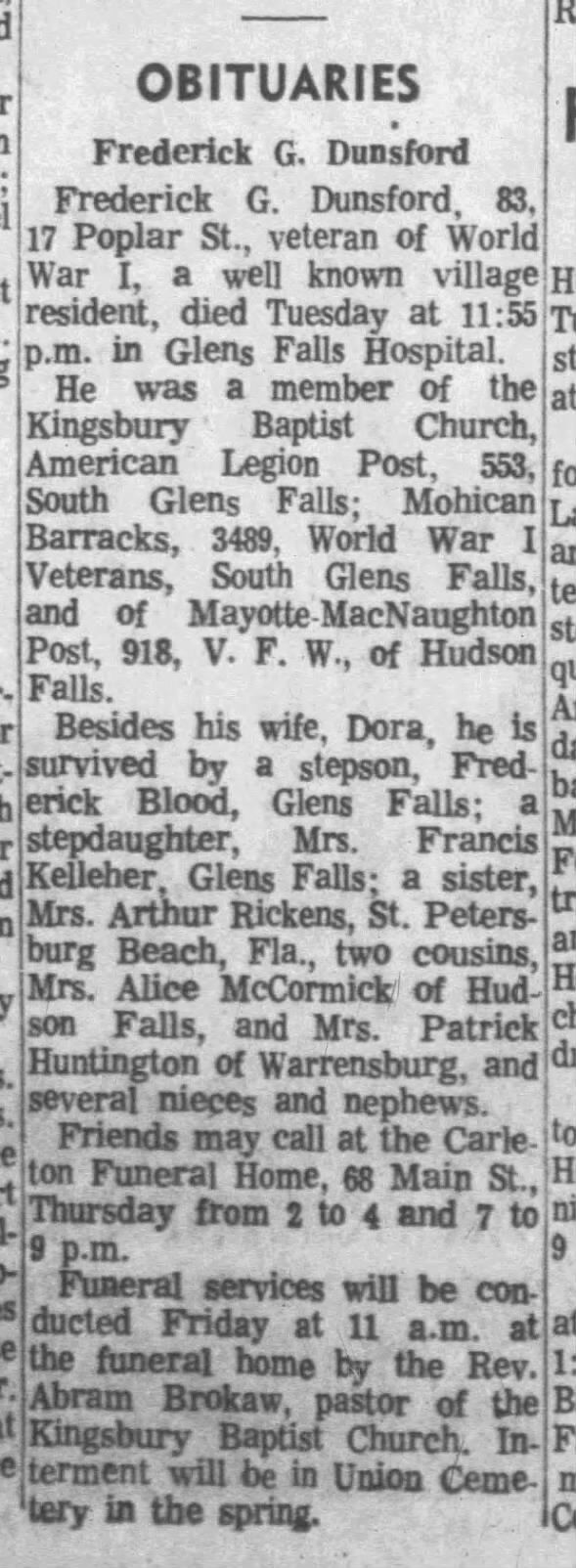 Clipping from The Glens Falls Times